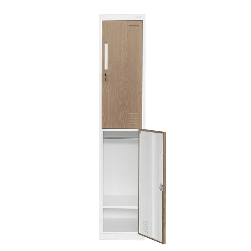 Метален гардероб 2 отделения RFG 380/450/1850 кехлибарен дъб-бяло